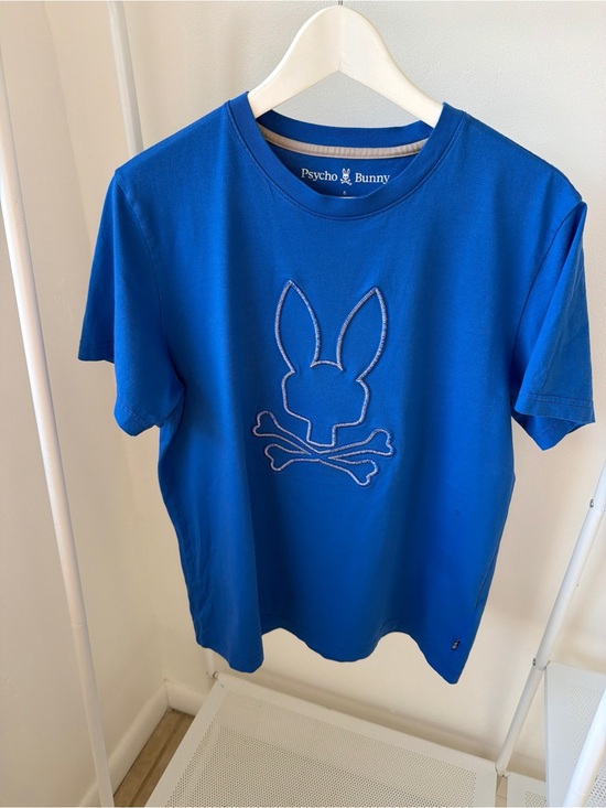 Psycho Bunny Tops - Psycho Bunny Blue Embroidered Logo Short Sleeve Tee